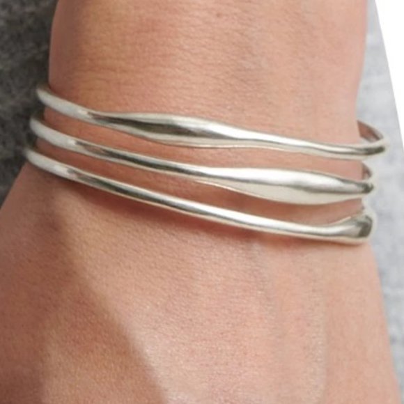 Lucky Brand Jewelry - *Last Chance* New! Lucky Brand Triple Row Silver Tone Cuff Bracelet